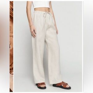 Reformation Light Beige Wide-Leg Pants
